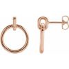 14K Rose Circle Dangle Earrings