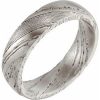 Damascus Steel 6 mm Flat  Patterned Band Size 7