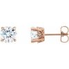 14K Rose 5 mm Forever One™ Lab-Grown Moissanite Earrings