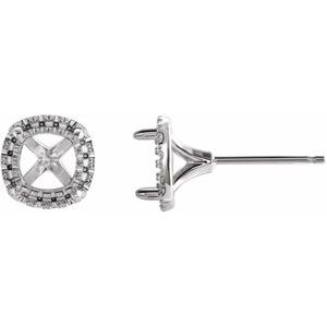 4-Prong Halo-Style Earring