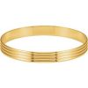 14K Yellow 8 mm Grooved Bangle 7 1/2″ Bracelet