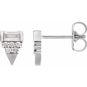 1/4 Ctw Natural Diamond Geometric Earrings