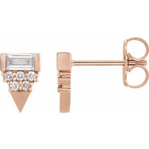 1/4 Ctw Natural Diamond Geometric Earrings