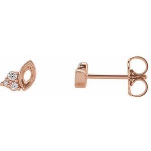 .05 Ctw Natural Diamond Semi-Set Earrings