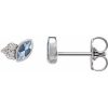 Natural Aquamarine And .05 Ctw Natural Diamond Earrings