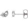 14K White Natural White Sapphire & .05 CTW Natural Diamond Earrings