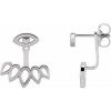 Platinum Geometric  Stud Earrings & Ear Jackets