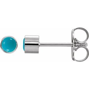 Natural Turquoise Bezel-Set Earrings