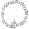 Sterling Silver 7 mm Charm Cable 8″ Bracelet