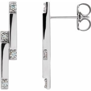 1/10 Ctw Natural Diamond Geometric Drop Earrings