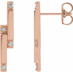 1/10 Ctw Natural Diamond Geometric Drop Earrings