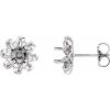 1/6 Ctw Natural Diamond Semi-Set Halo-Style Earring Mountings