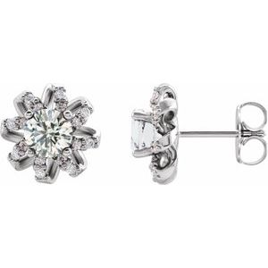 Halo-Style Natural Diamond Earrings