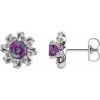 Lab-Grown Alexandrite Earrings With Natural Diamond Accents