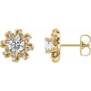 Halo-Style Natural Diamond Earrings