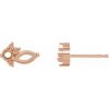 14K Rose 5×2.5 mm Marquise Right Cluster Earring Mounting