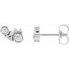 Platinum 1/4 CTW Natural Diamond Scattered Bezel-Set Earrings