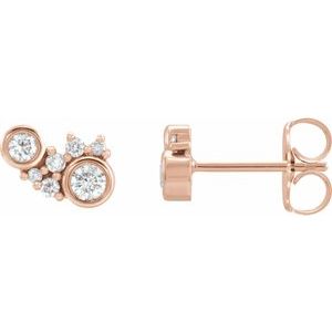 1/4 Ctw Natural Diamond Scattered Bezel-Set Earrings