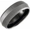 Tungsten 8 mm Knife Beveled Satin Band Size 10