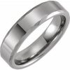 Tungsten 6 mm Beveled Faceted Band Size 8.5