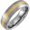 18K Yellow Gold PVD & Tungsten 6 mm Half Round Band Size 10