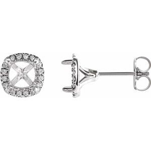 1/8 Ctw Natural Diamond Semi-Set French-Set Earrings