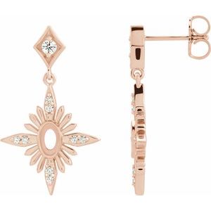 1/6 Ctw Natural Diamond Semi-Set Earrings