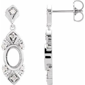 1/6 Ctw Natural Diamond Semi-Set Earrings