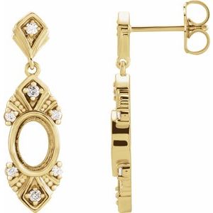 1/6 Ctw Natural Diamond Semi-Set Earrings