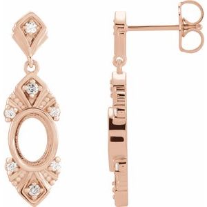 1/6 Ctw Natural Diamond Semi-Set Earrings