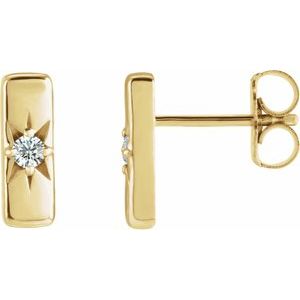 .07 Ctw Lab-Grown Diamond Bar Earrings