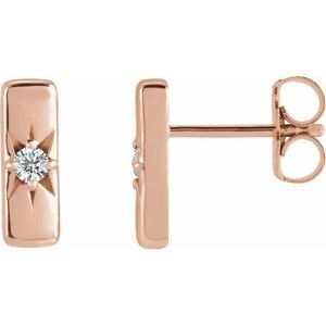 .07 Ctw Lab-Grown Diamond Bar Earrings