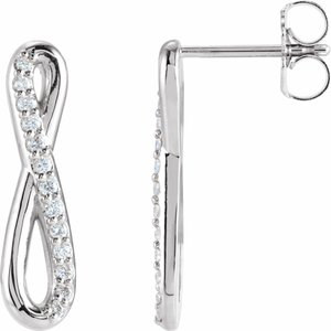 1/8 Ctw Natural Diamond Infinity-Inspired Earrings