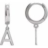 Platinum Initial A Hinged Huggie Earring