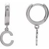 Platinum Initial C Hinged Huggie Earring