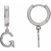 Sterling Silver Initial G Hinged Huggie Earring