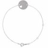 Sterling Silver Engravable Pierced Heart Disc 7-8″ Bracelet