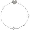 14K White Engravable Heart 7-8″ Bracelet