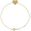 18K Yellow Gold-Plated Sterling Silver Engravable Heart 7-8″ Bracelet