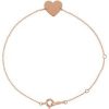 18K Rose Gold-Plated Sterling Silver Engravable Heart 7-8″ Bracelet