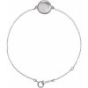 Platinum Engravable Beaded Disc 6 1/2-7 1/2″ Bracelet