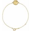 14K Yellow Engravable Beaded Disc 6 1/2-7 1/2″ Bracelet