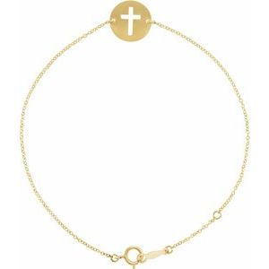 Pierced Cross Disc Bracelet