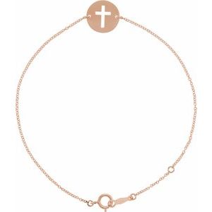 Pierced Cross Disc Bracelet