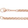 14K Rose 2.6 mm Rounded Box 7″ Chain