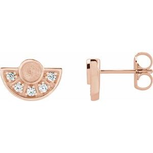 1/8 Ctw Natural Diamond Semi-Set Fan Earrings