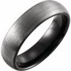 Black PVD Tungsten 6 mm Half Round Satin Band Size 9.5