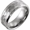 Tungsten 8 mm Beveled Faceted Comfort-Fit Satin Band Size 10