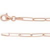 14K Rose 2.6 mm Paperclip-Style 7″ Chain