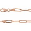 14K Rose 3.85 mm Paperclip-Style 7″ Chain